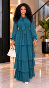 Serenity Layers Maxi Dress(Teal)