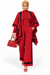 PREORDER 02 – RED 3-PIECE KNIT PANT SET