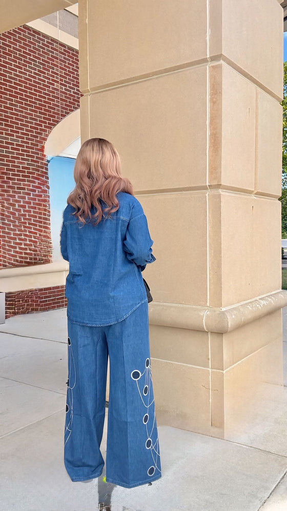 Midnight Galaxy Luxury Denim pants Set