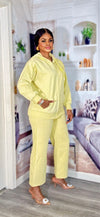 Cozy Zip-Up Jogger Set(Lemon- yellow)
