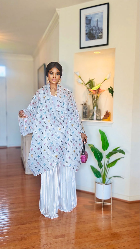 Elegant Draped Blouse & Pleated Pants Set 🌸✨(WHITE)