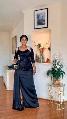  Black Royale Slit Dress
