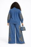 Regal Prism Denim Palazzo Set