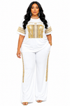 Royal Heritage Luxe Pant Set(white)