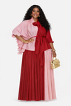 Two-Tone Rose MIYAKI Pleated Skirt Set(PREORDER)