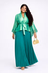 Emerald Luxe MIYAKI Pleated Skirt Set