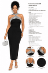 Noir Crystal Collar Bandage Dress(Black)