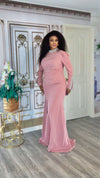 Empress Embellished Floor length maxi dress(BLUSH)