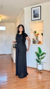 2 PIECE POWER PLEATS LUXE PALAZZO PANT SET(BLACK)