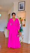 Fuchsia Bloom Chiffon Dress