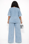 Luxe Patchwork Denim Palazzo Set