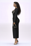 Luxe Glam Hourglass Black Dress