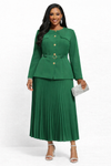Emerald Green – Emerald Luxe Pleated Skirt Set