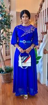 Royal blue Short Sleeve Maxi dress