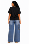 Luxe Utility Denim Cargo Set(Black)