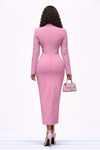 Blush Majesty Crystal Luxe Bandage Midi Dress