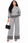 PREORDER 38- GRAY -2PIECE  KNIT PANT SET