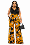 Royal Flow Palazzo Pants(Mustard/Black)