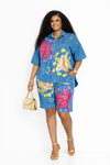 Floral Bloom Sequin Denim Set