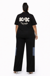 Urban Luxe Denim Patch 2-Piece Set(BLACK)