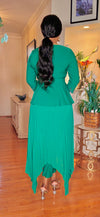 3 piece top/pant/belt pant set(GREEN)