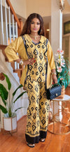 2 piece palazzo pant set(yellow-black)