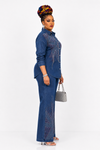 2 piece Crystal Pathway Denim pant Set