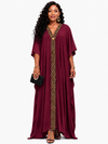 Safari Luxe Leopard Kaftan(Wine)