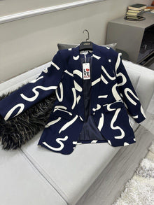  Dark blue abstract blazer