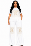 Golden Prestige Palazzo Pant Set(white )