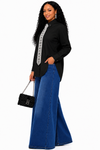 Crystal Elegance Black Rhinestone Shirt