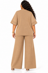 PREORDER 26- KHAKI 2- PIECE  KNIT PANT SET