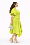 Lime Luxe Contour Midi Dress