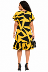 Artistic Flair Ruffle Midi Dress(Polka Dots)
