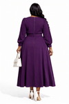 Regal Flow Belted Maxi Dress(PURPLE)