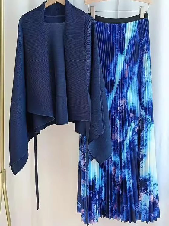 multiple colors MIYAKI skirt set