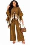 PREORDER 08 – BROWN 3-PIECE KNIT PANT SET