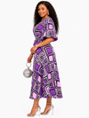 Timeless Charm Wrap Midi Dress(checkered)