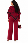 PREORDER 35 - WINE  3-PIECE  KNIT PANT SET