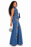 Heart Glam Stretch Denim Set(Blue)