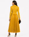 Aurora Sculpt Pleated MIYAKI Dress(Mustard)