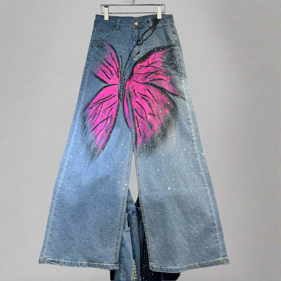 Painted Wings Wide-Leg Denim(Bottom)