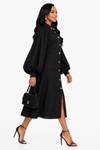 Golden Muse Luxe Shirt Dress(Black)