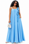 The Floral Grace Maxi Dress(Blue)