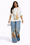 Flame Queen Rhinestone Denim Set