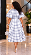 Timeless Charm Wrap Midi Dress(white)