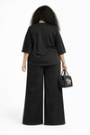 Black Ribbon Statement Palazzo Set