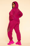 Angel Wings Sequin Jogger Set – Hot Pink