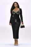Luxe Glam Hourglass Black Dress