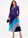 Monarch Luxe Pleated Blazer MIYAKI Dress(purple)